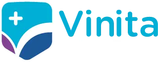 vinita health white logo